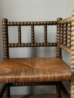 Load image into Gallery viewer, KEPT London Stock Corner bobbin turned chair with rush seat
