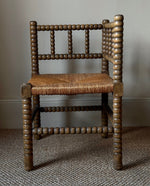Load image into Gallery viewer, KEPT London Stock Corner bobbin turned chair with rush seat
