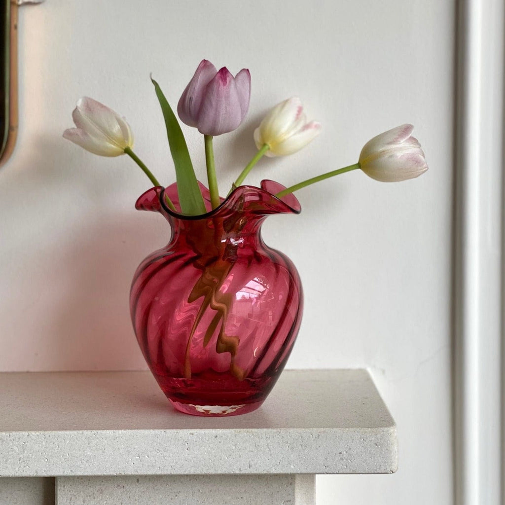 KEPT London Cranberry glass vase