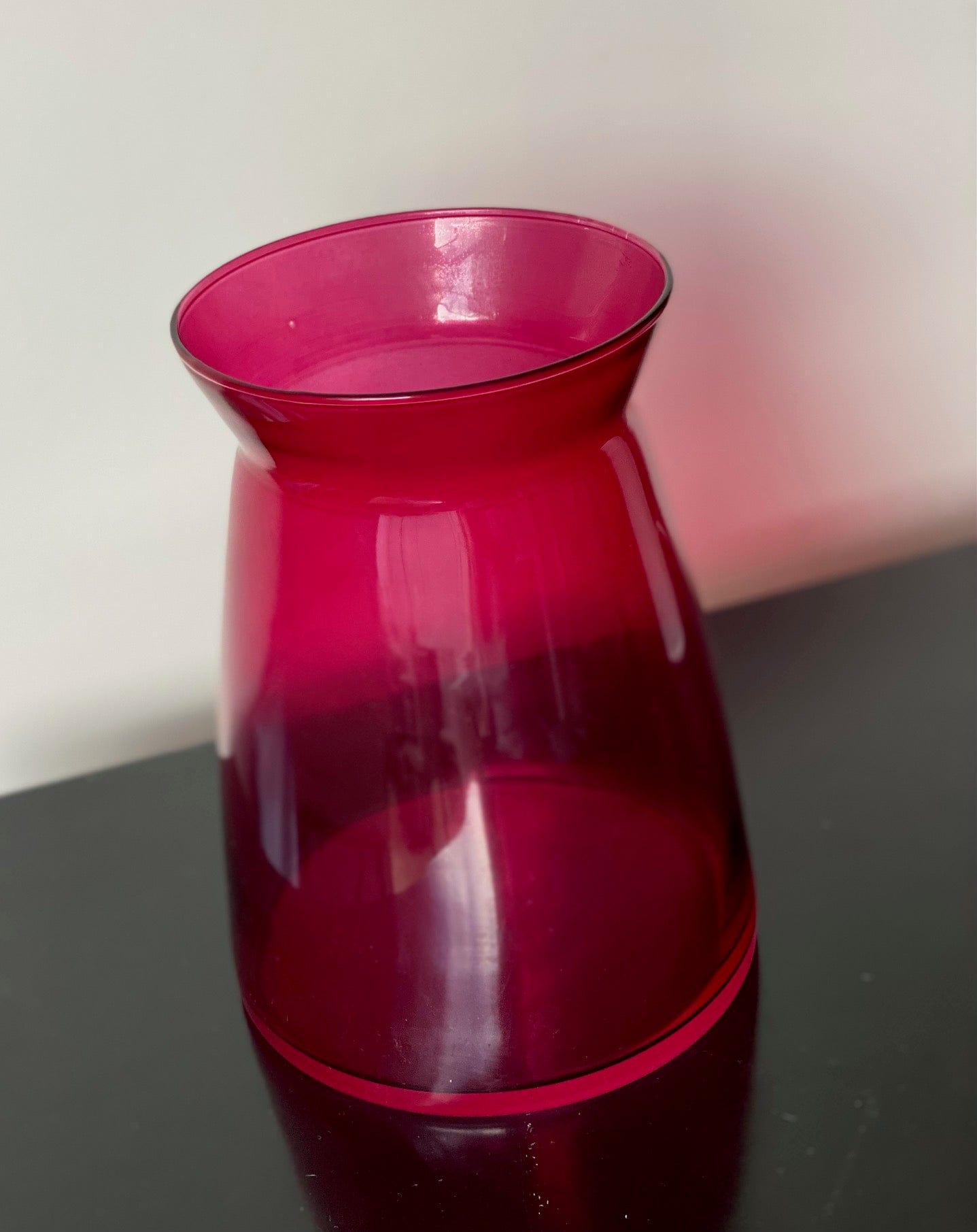 KEPT London Stock Cranberry pink glass vase