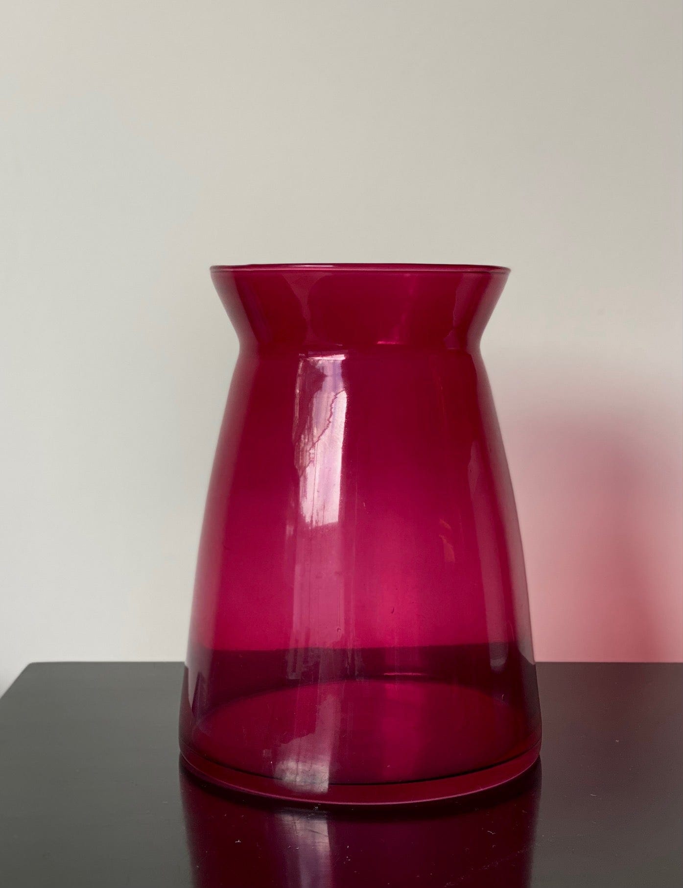 KEPT London Stock Cranberry pink glass vase