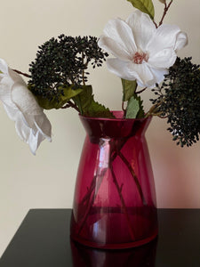 KEPT London Stock Cranberry pink glass vase