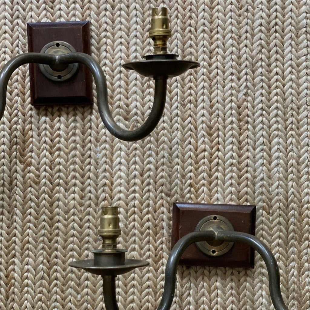 KEPT London Double arm metal and wooden wall lights