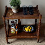Load image into Gallery viewer, KEPT London Stock Drinks trolley with bobbin turned legs
