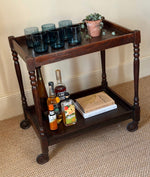 Load image into Gallery viewer, KEPT London Stock Drinks trolley with turned wooden legs
