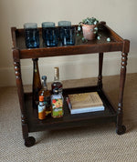 Load image into Gallery viewer, KEPT London Stock Drinks trolley with turned wooden legs
