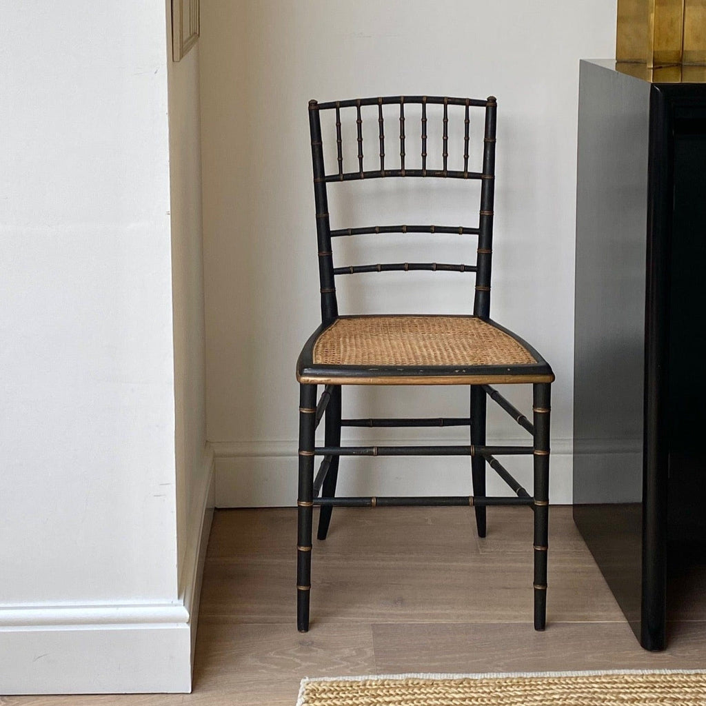 KEPT London Edwardian faux bamboo and cane chair