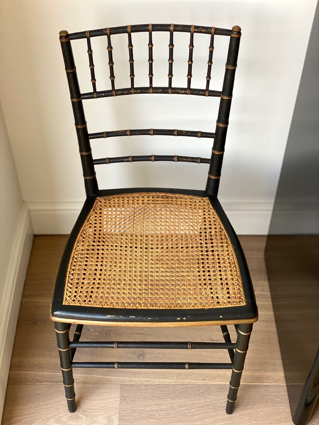 Edwardian faux bamboo and cane chair KEPT London