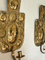 Load image into Gallery viewer, KEPT London Stock Embossed baroque style brass wall sconces
