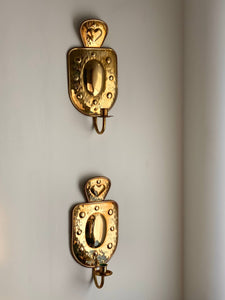 KEPT London Embossed brass heart wall sconces