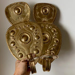 Load image into Gallery viewer, KEPT London Embossed pair of brass wall sconces
