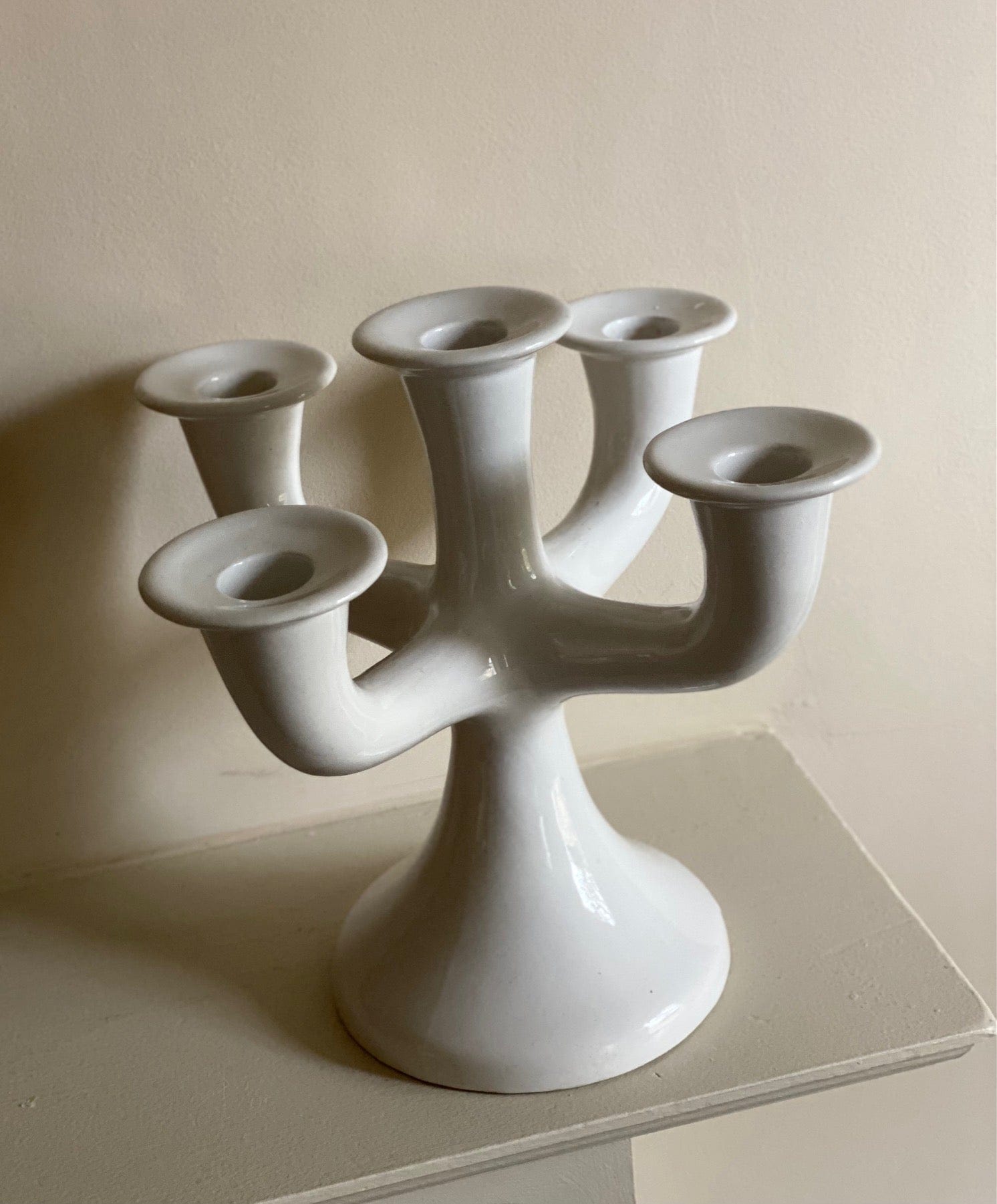 KEPT London Stock Five arm ceramic candelabra