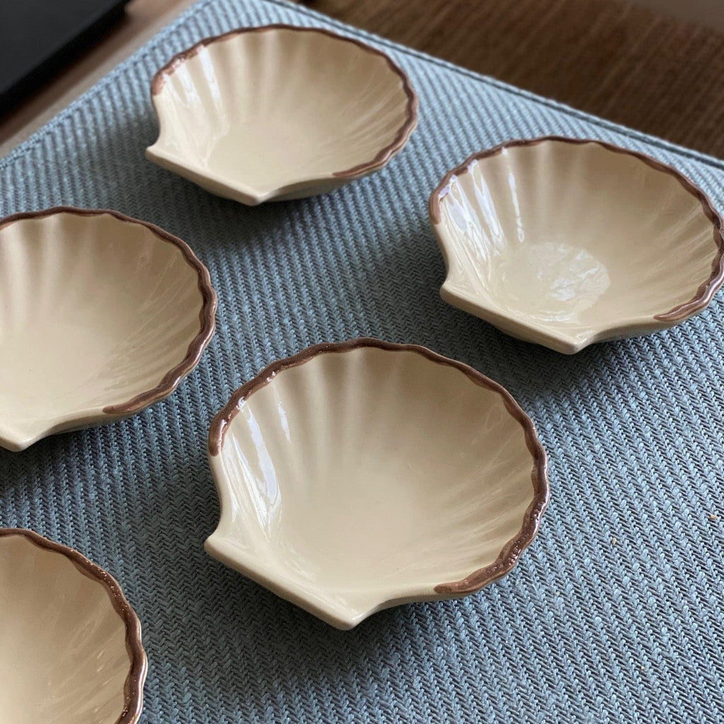 KEPT London Stock Five scallop shell dishes, Emile Henry, France