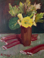 Load image into Gallery viewer, KEPT London Stock Flowers and rhubarb still life
