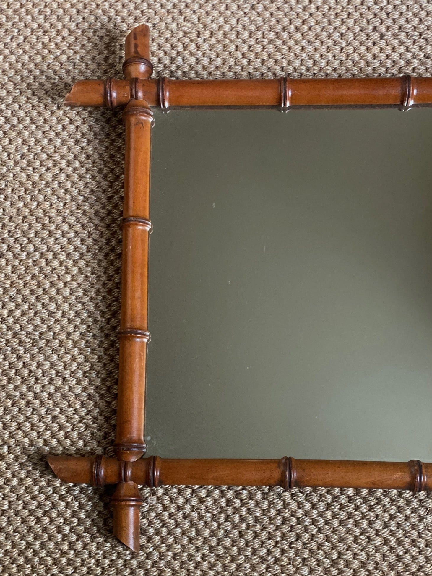 KEPT London Stock French faux bamboo hanging mirror