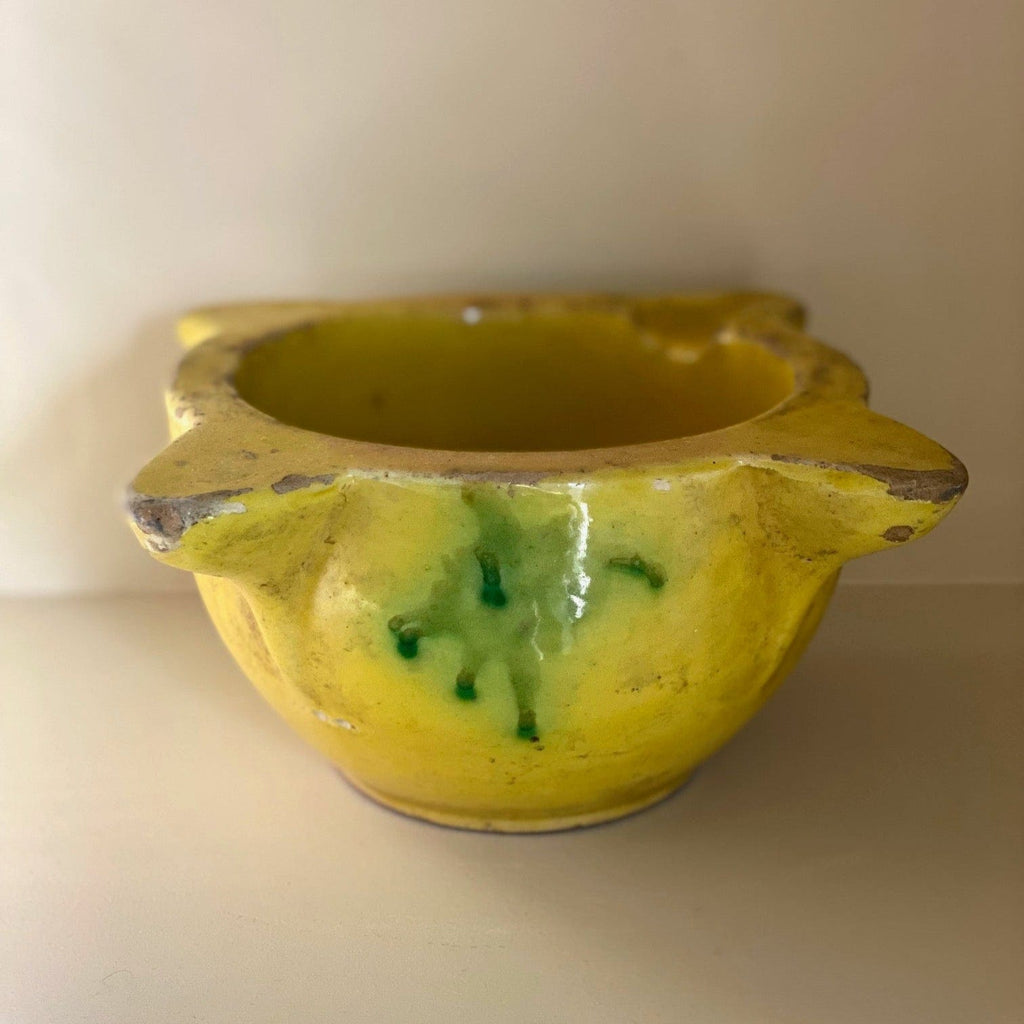 KEPT London Stock French yellow and green glazed mortar