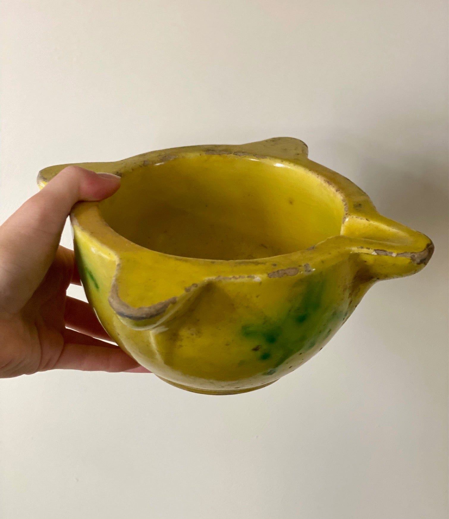 KEPT London Stock French yellow and green glazed mortar