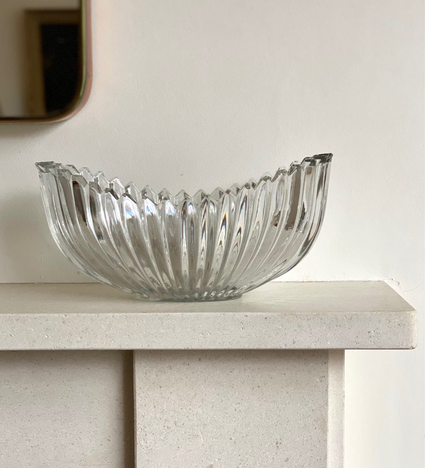 KEPT London Stock Glass ribbed mantle vase