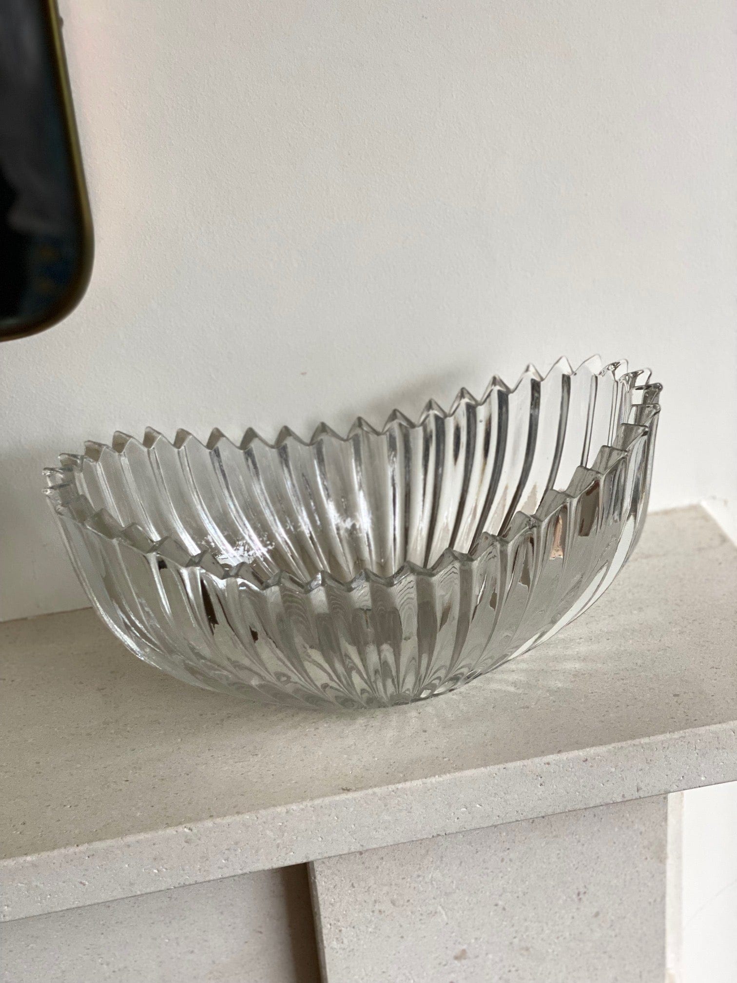 KEPT London Stock Glass ribbed mantle vase