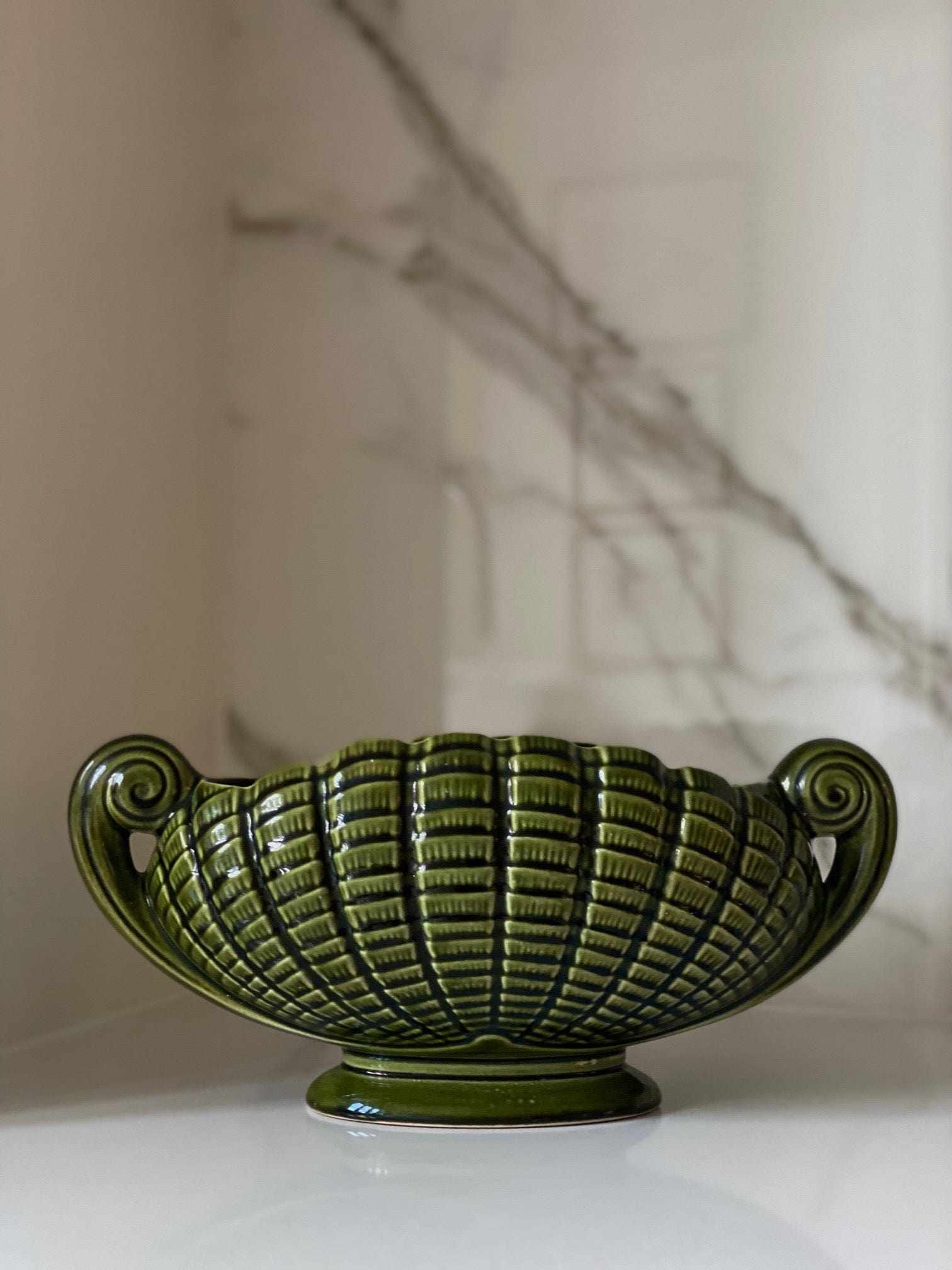 KEPT London Green shell mantle vase