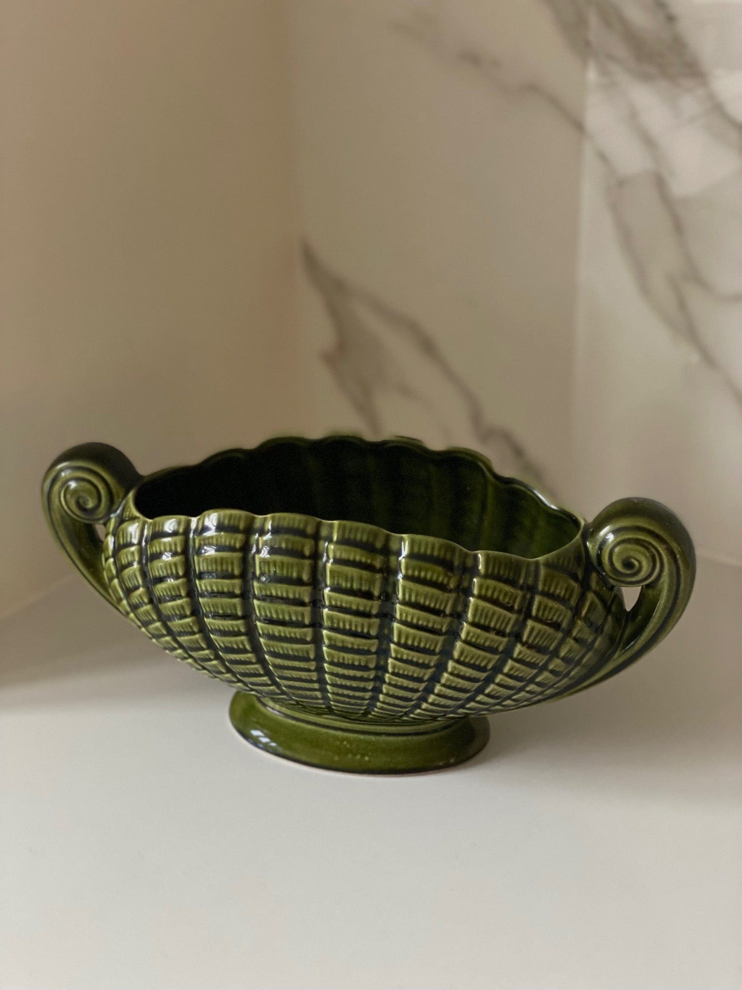 KEPT London Green shell mantle vase