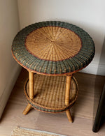 Load image into Gallery viewer, KEPT London Green wicker round side table
