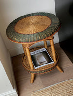 Load image into Gallery viewer, KEPT London Green wicker round side table
