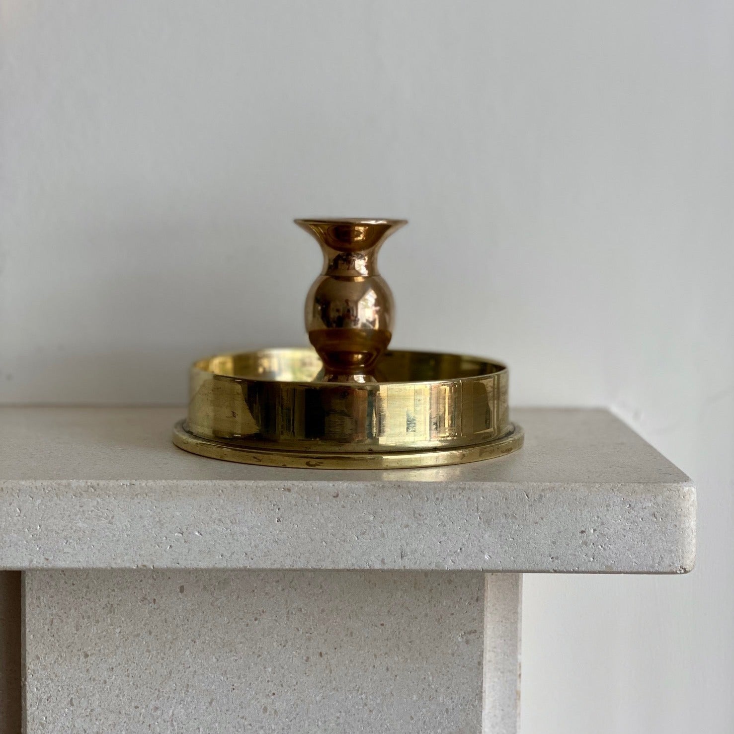 KEPT London Heavy brass trench art candlestick