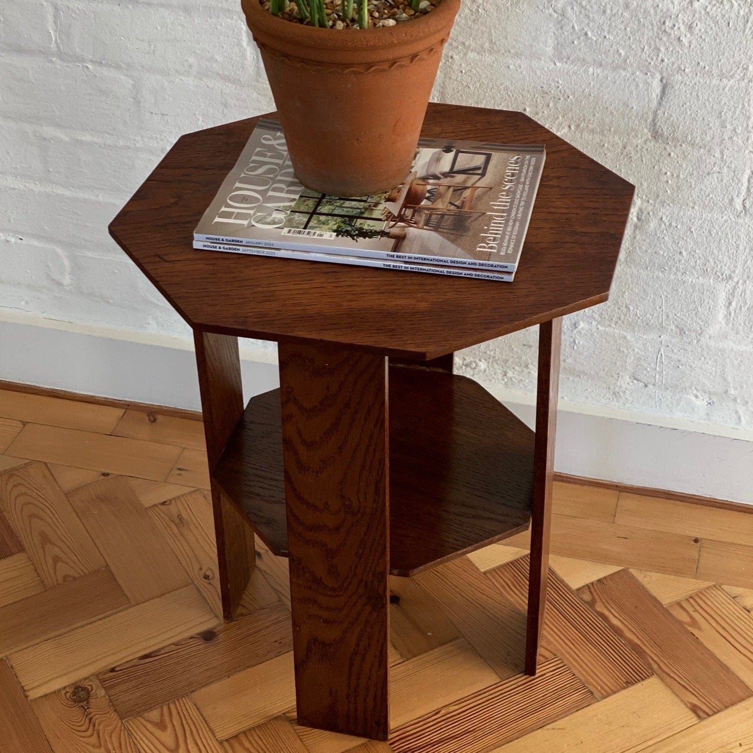 KEPT London Hexagonal wooden side table