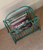 Load image into Gallery viewer, KEPT London Stock Hollywood Regency metal bamboo magazine rack
