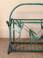 Load image into Gallery viewer, KEPT London Stock Hollywood Regency metal bamboo magazine rack
