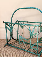 Load image into Gallery viewer, KEPT London Stock Hollywood Regency metal bamboo magazine rack
