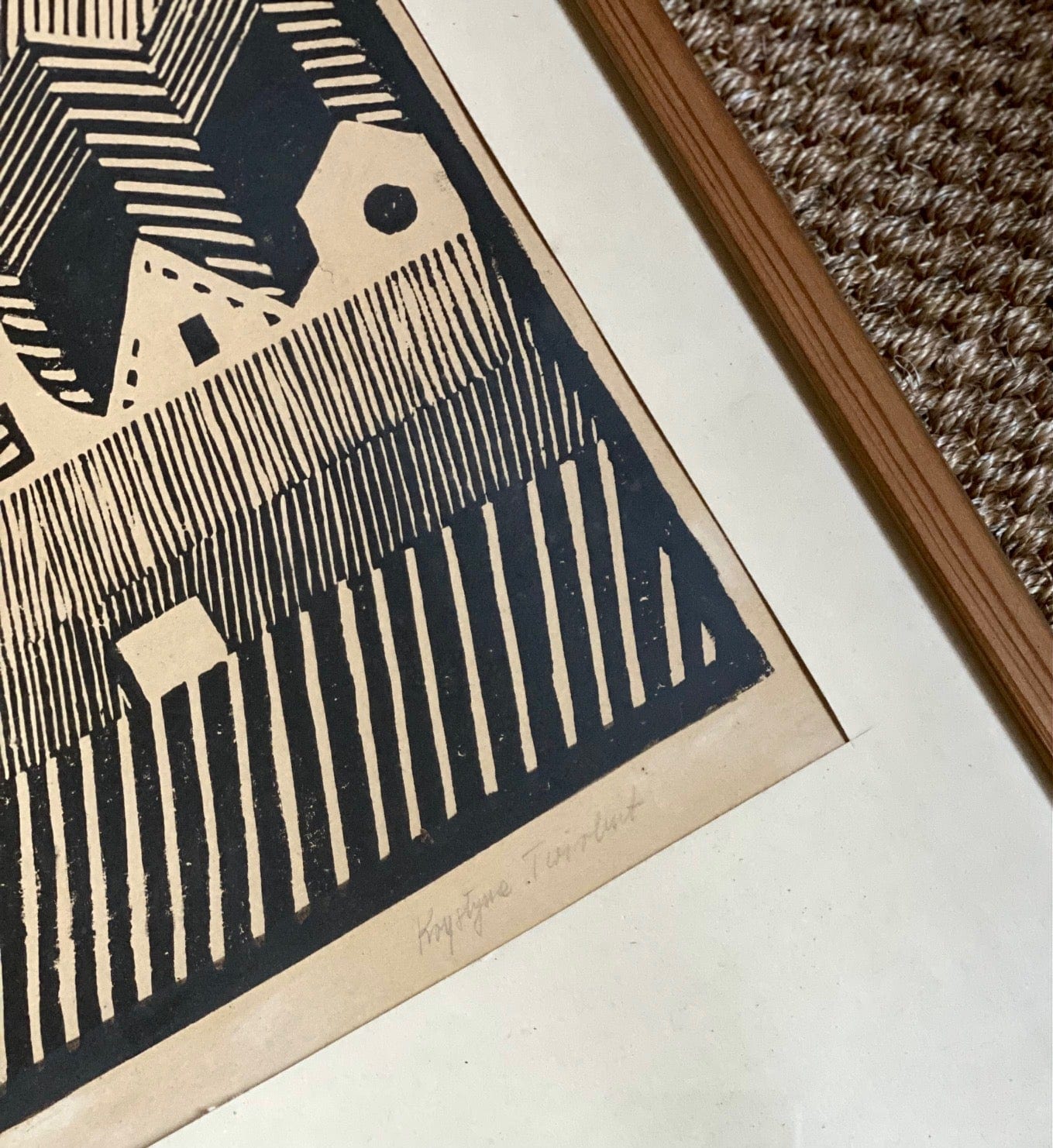 KEPT London Stock Houses, linocut, Poland