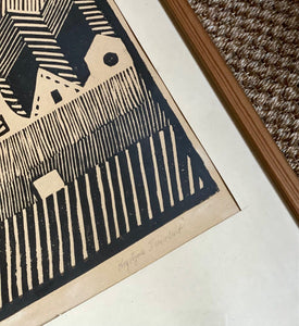 KEPT London Stock Houses, linocut, Poland