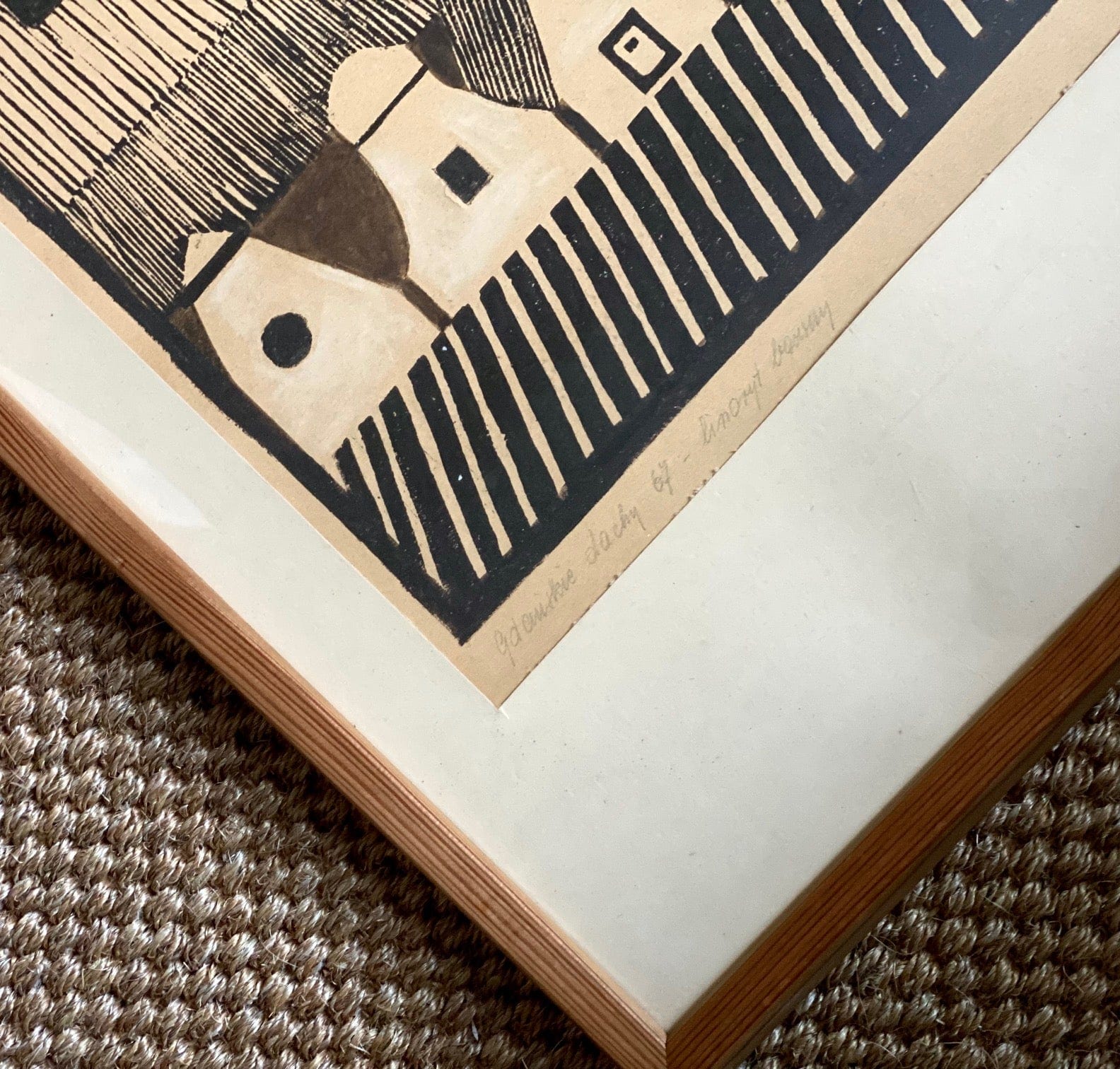 KEPT London Stock Houses, linocut, Poland