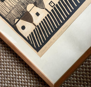KEPT London Stock Houses, linocut, Poland