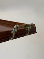 Load image into Gallery viewer, KEPT London Stock Inlaid mahogany tray with brass handles
