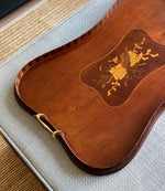 Load image into Gallery viewer, KEPT London Stock Inlaid mahogany tray with striped gallery
