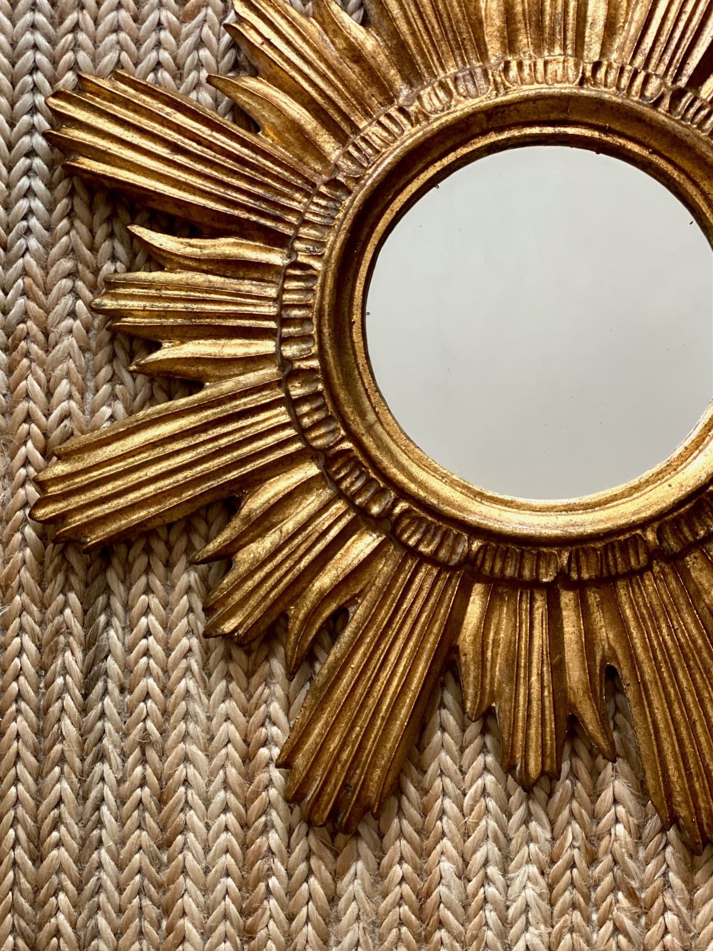 KEPT London Italian sunburst mirror, giltwood