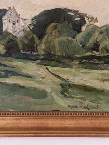 KEPT London Landscape with Church, by Alfred Hedlund (1884–1930)