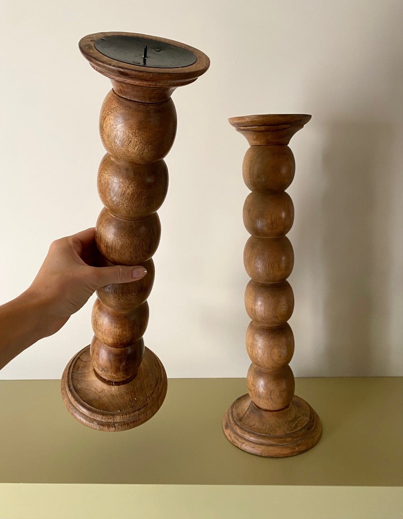 KEPT London Large bobbin candle holders