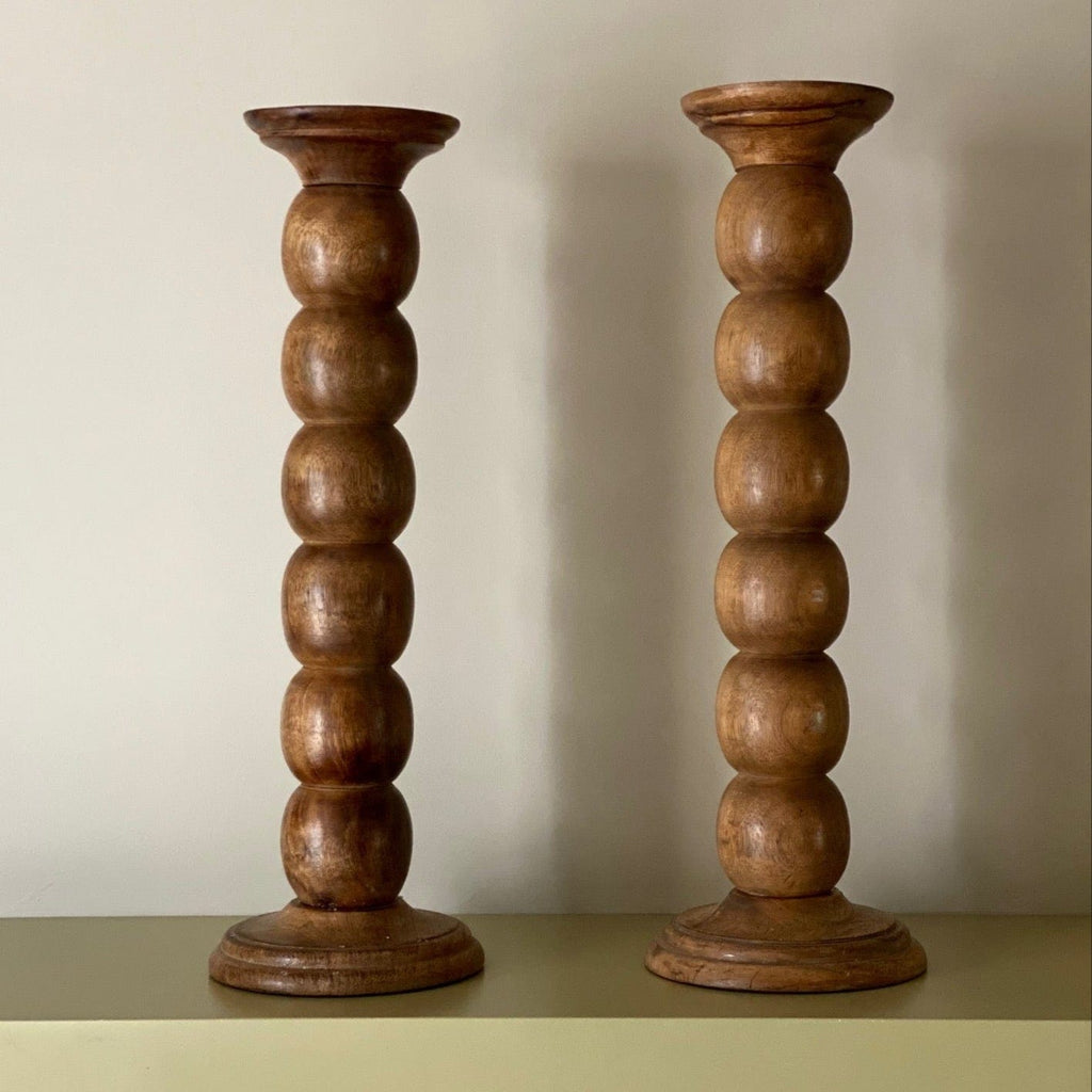 KEPT London Large bobbin candle holders