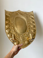 Load image into Gallery viewer, KEPT London Large brass shield wall sconce
