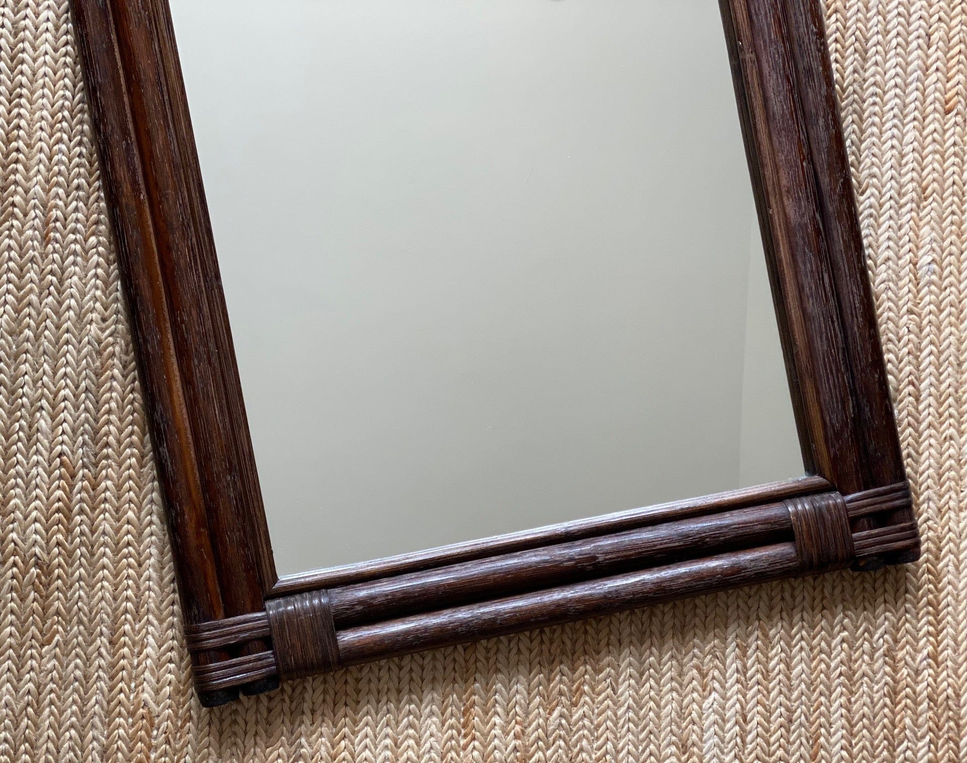 KEPT London Stock Large double bamboo framed mirror
