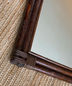KEPT London Stock Large double bamboo framed mirror