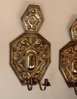 Load image into Gallery viewer, KEPT London Stock Large embossed brass wall sconces
