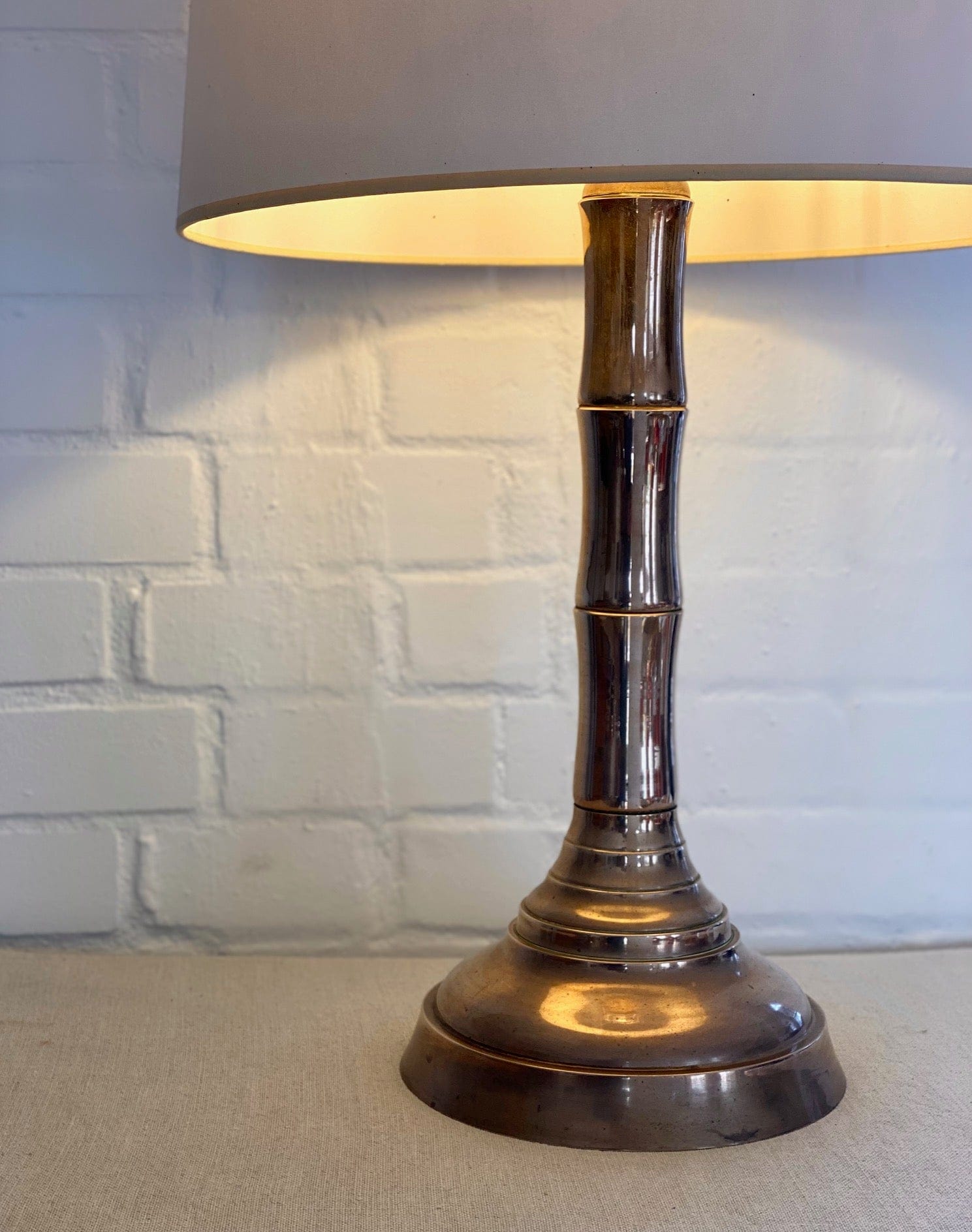 KEPT London Large faux bamboo brass lamp