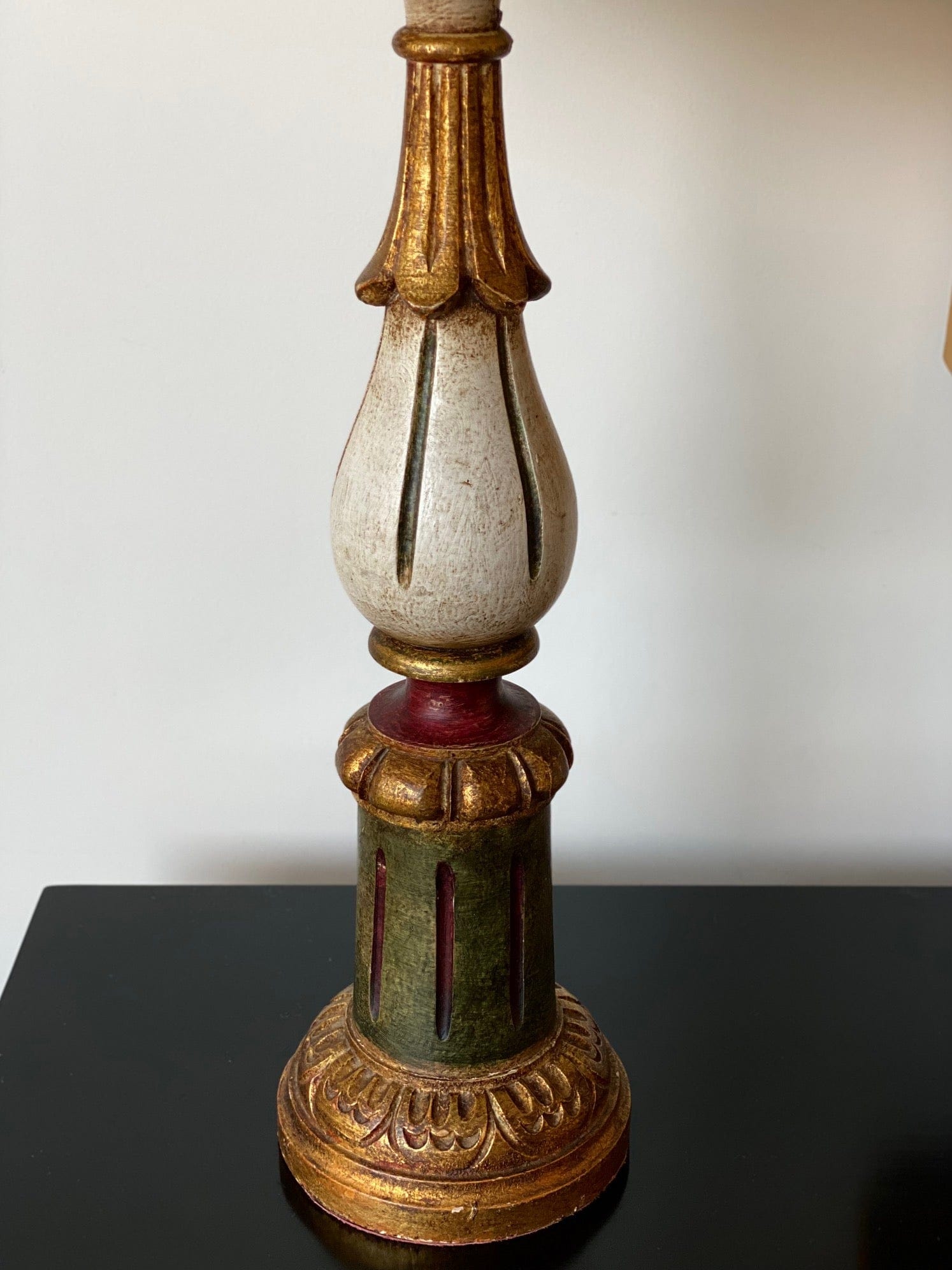 KEPT London Stock Large painted Indian wooden lamp