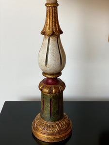 KEPT London Stock Large painted Indian wooden lamp
