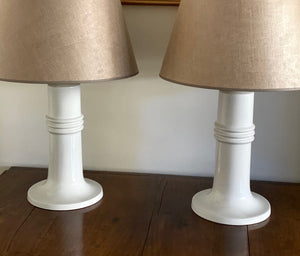 KEPT London Large pair of ceramic white lamps, Gustavsberg